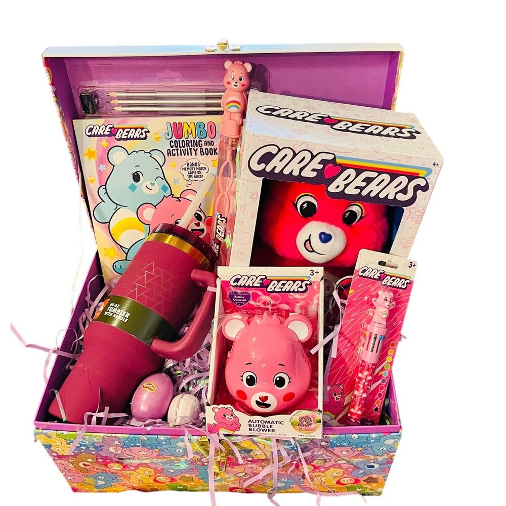 Carebear trunk bundle 50 70 soft adorable light purple throw automatic bubble